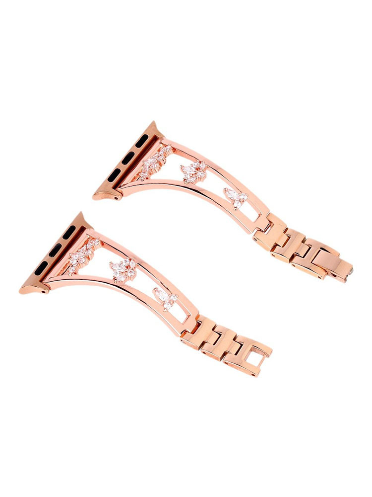 Flower Hollow Diamond Metal Apple Watch Band - Tatanband