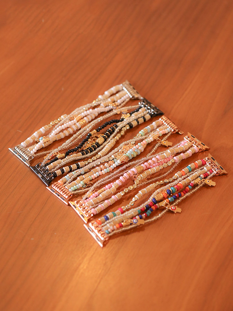 5 Chain Bohemian Natural Stone Handwoven Band