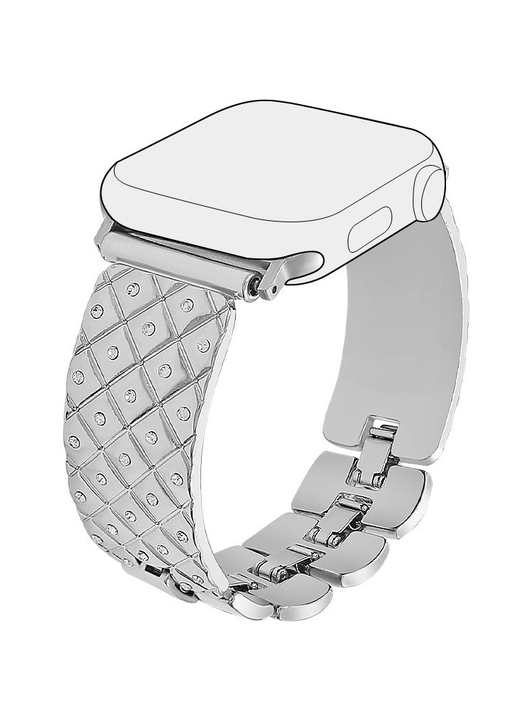 Full Diamond Diamond Pattern Bracelet Stainless Steel Band