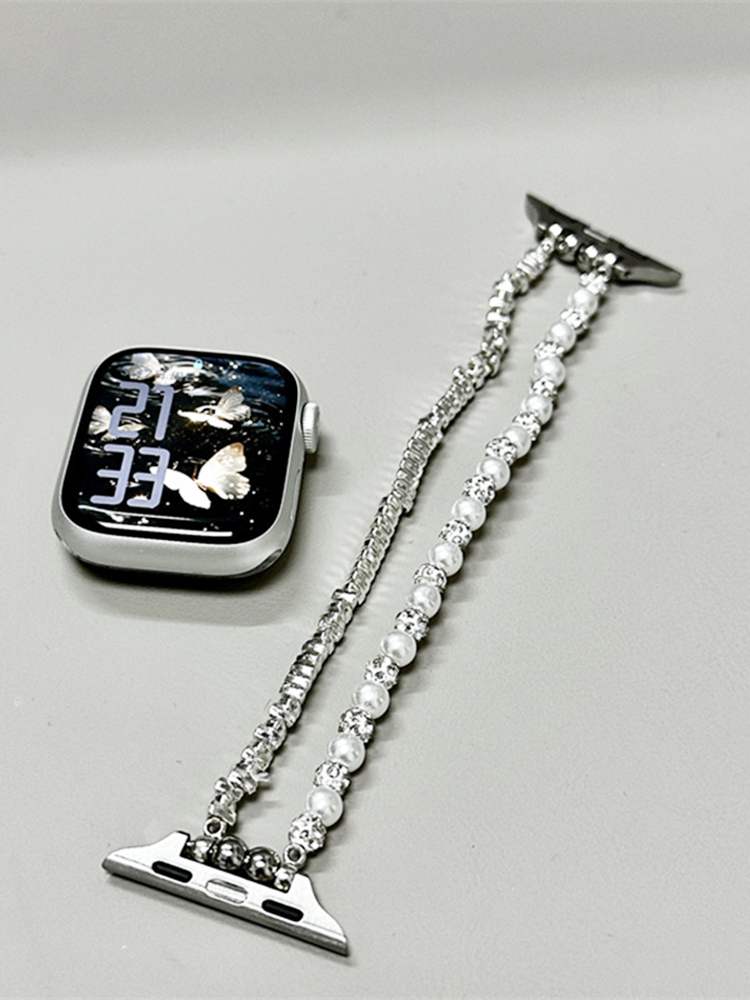 Mini Metal Blocks with Pearls Stainless Steel Band