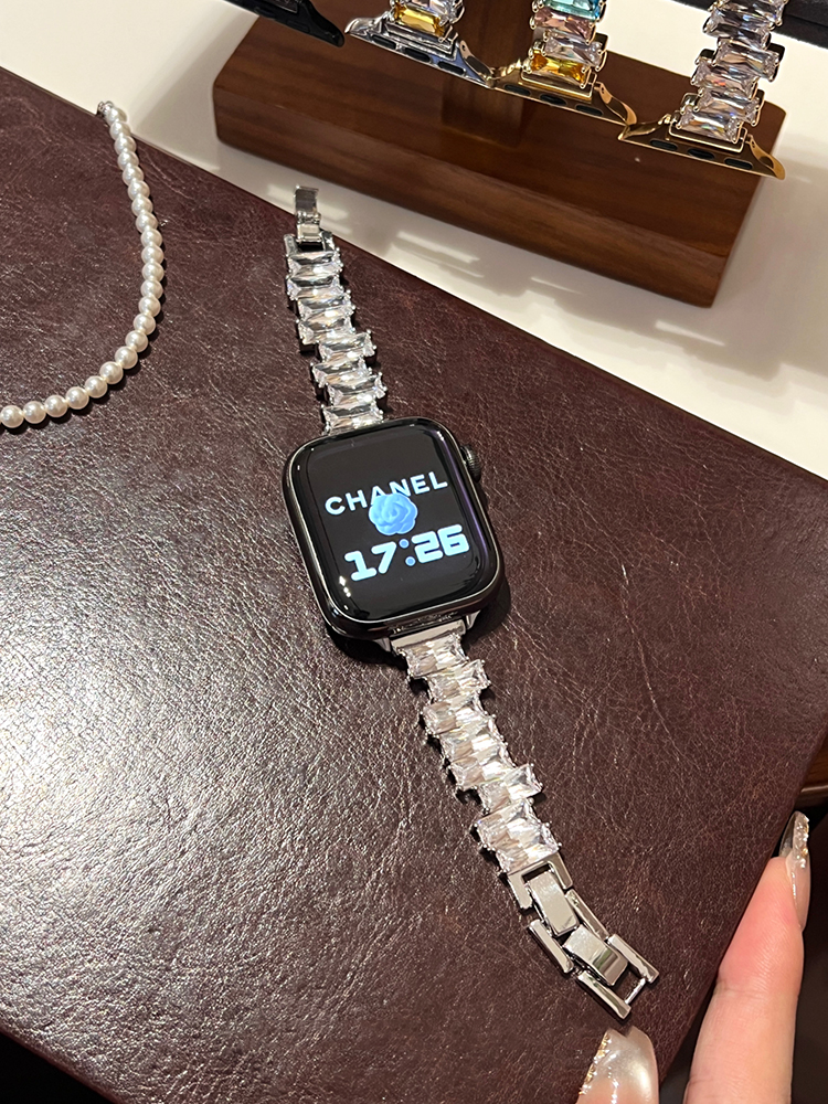 Irregular Colored Zircon Stainless Steel Band