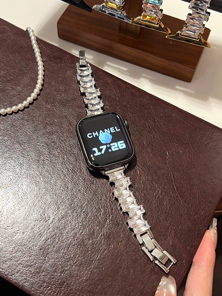 Irregular Colored Zircon Stainless Steel Band