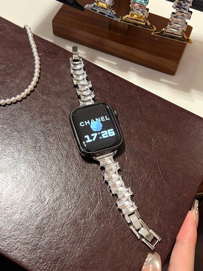 Irregular Colored Zircon Stainless Steel Band