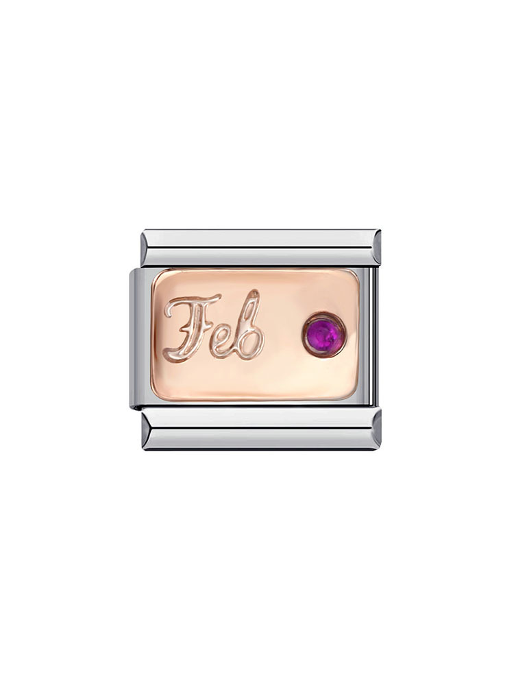 Month Birthday Birthstone Rose Gold Modular Charm