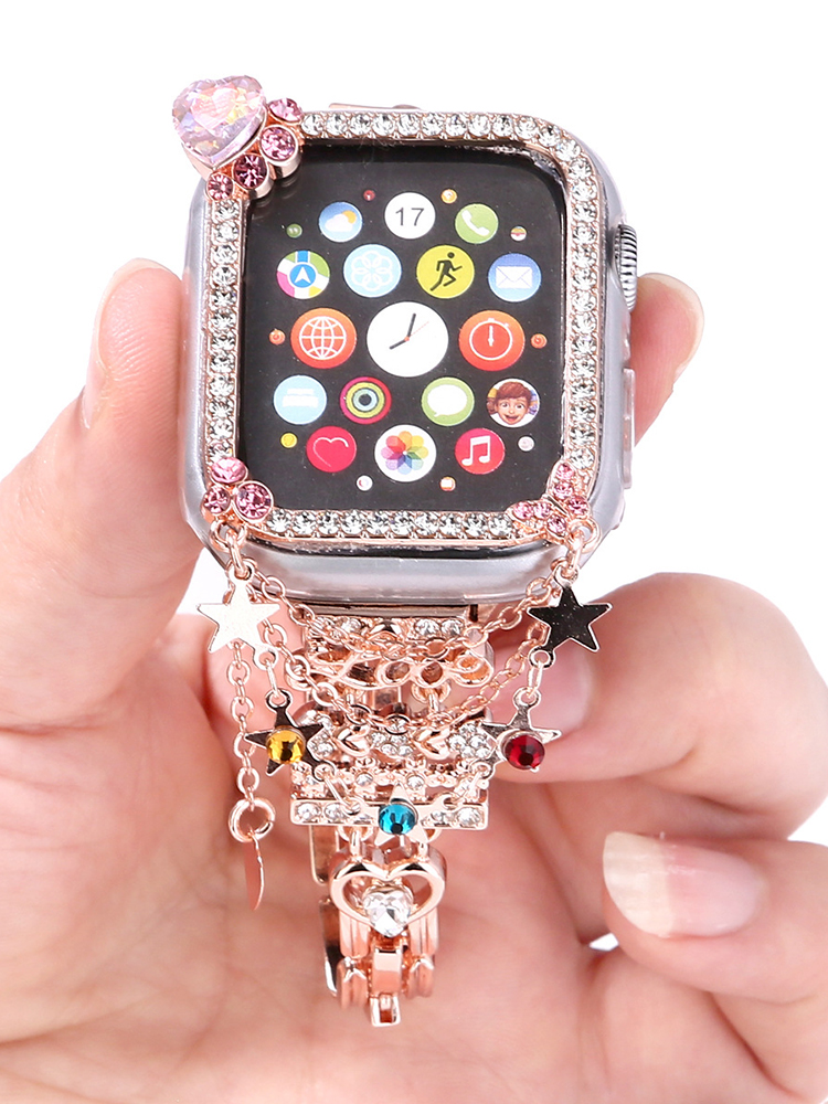 Diamond-encrusted Love Tassel Stainless Steel Band