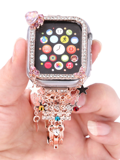 Diamond-encrusted Love Tassel Stainless Steel Band