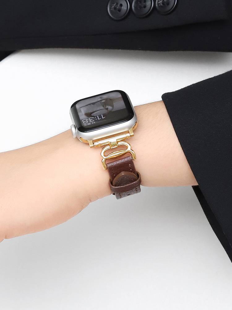 Crab Buckle Leather Band for Apple Watch