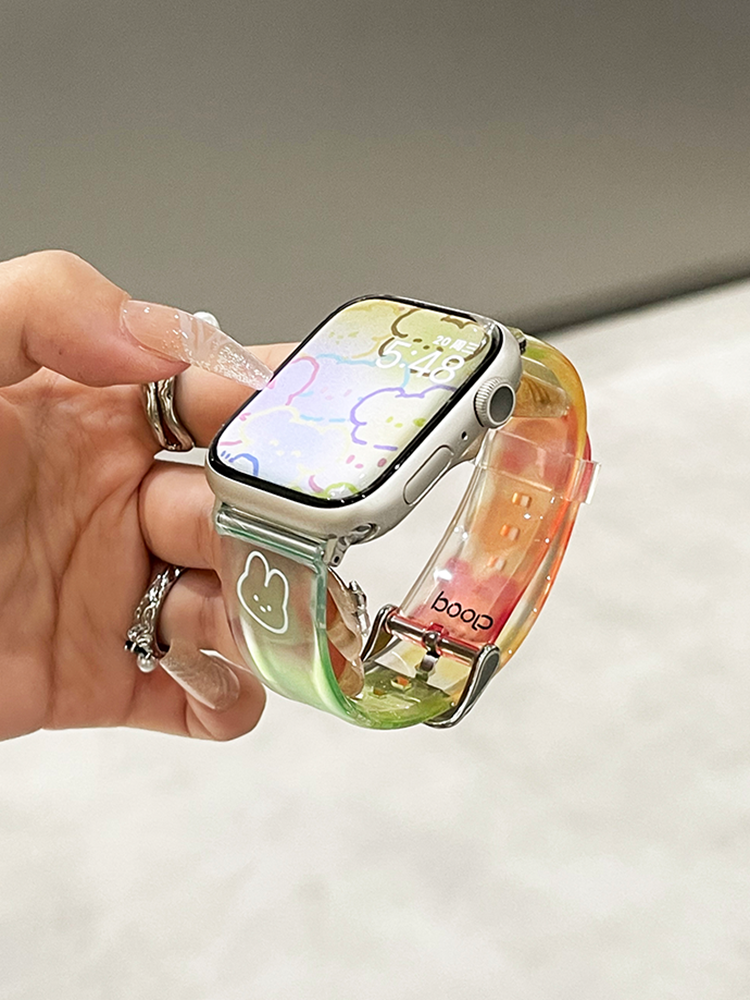 Luck Cute Rabbit Rainbow Silicone Band