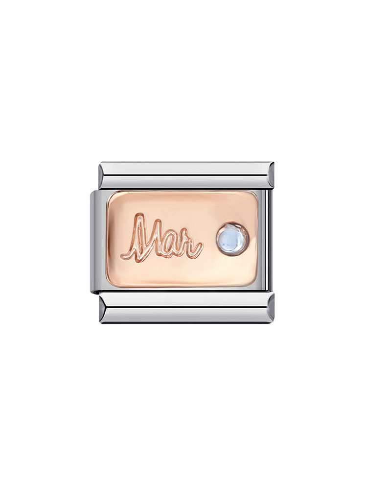 Month Birthday Birthstone Rose Gold Modular Charm