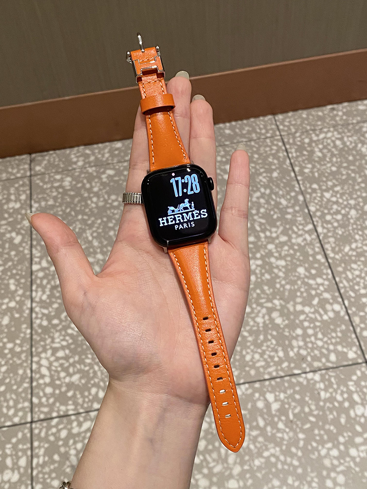 H Ring Curve Leather Band for Apple Watch