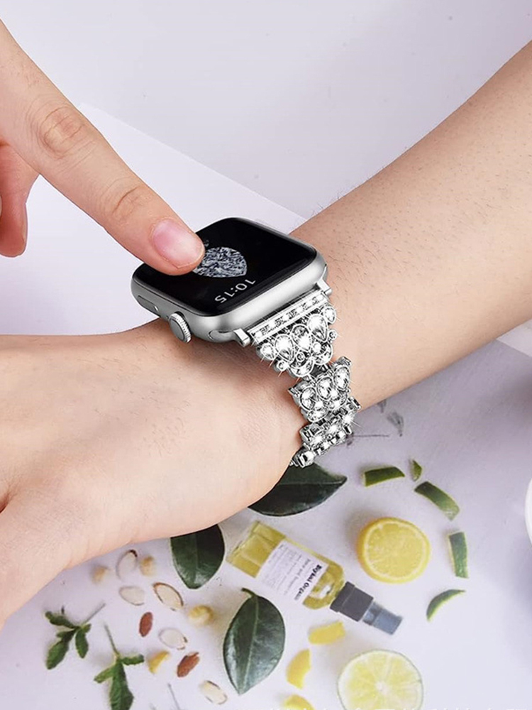 Luxury Teardrop Diamond Metal Band for Apple Watch