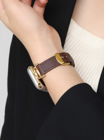 Crab Buckle Leather Band for Apple Watch