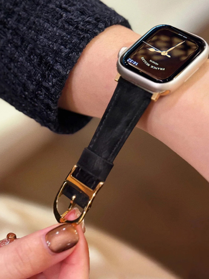 D Buckle Leopard Leather Band for Apple Watch