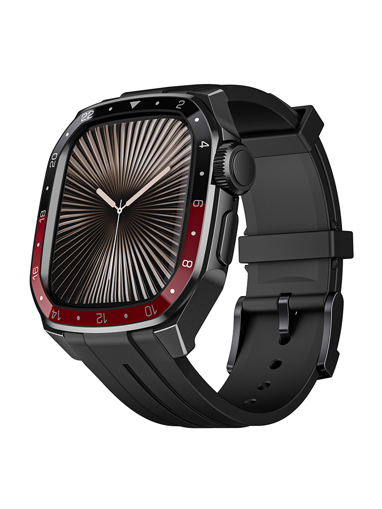 Integrated Protective Case with Scale Silicone Apple Watch Band - Tatanband