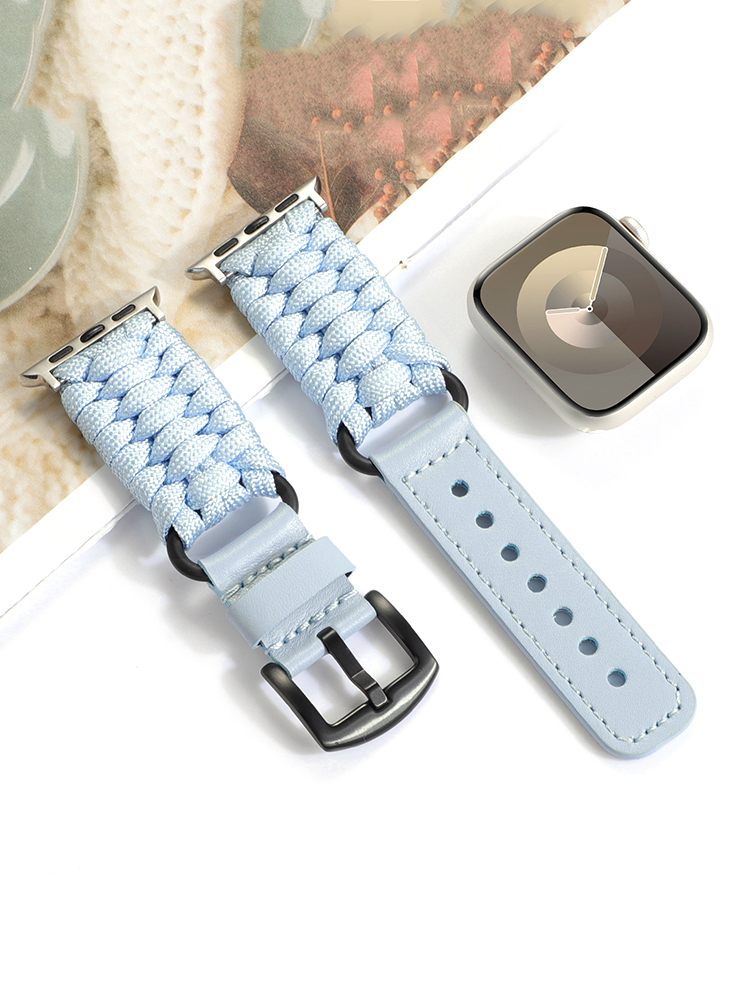 Paracord Braiding Leather Band for Apple Watch