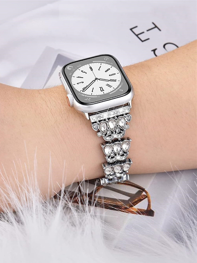Luxury Teardrop Diamond Metal Band for Apple Watch