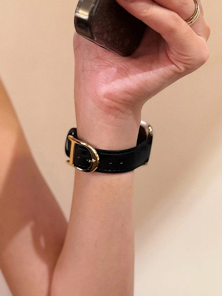 D Buckle Leopard Leather Band for Apple Watch