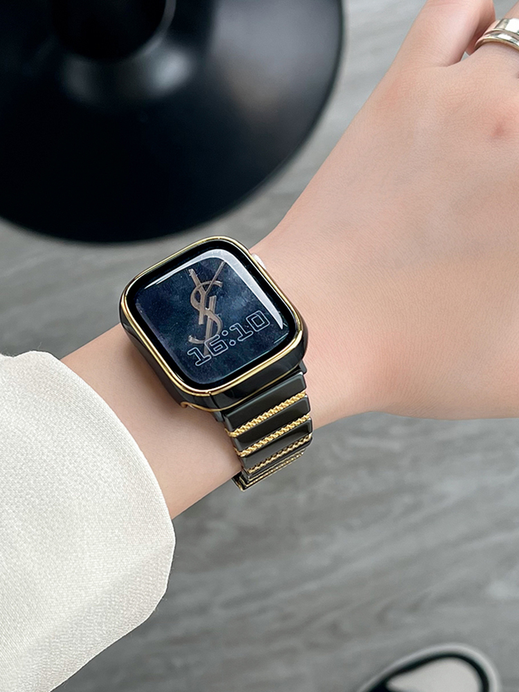 Single Link Butterfly Buckle Metal to Ceramic Band