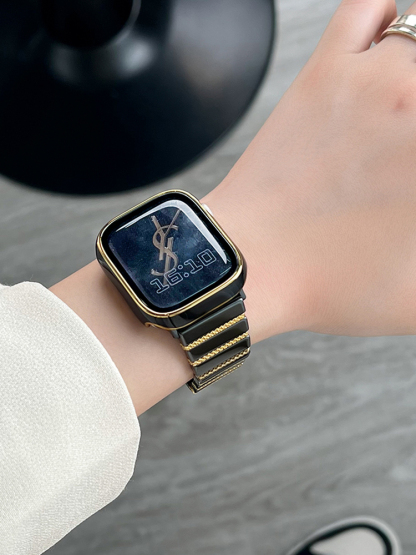 Single Link Butterfly Buckle Metal to Ceramic Band