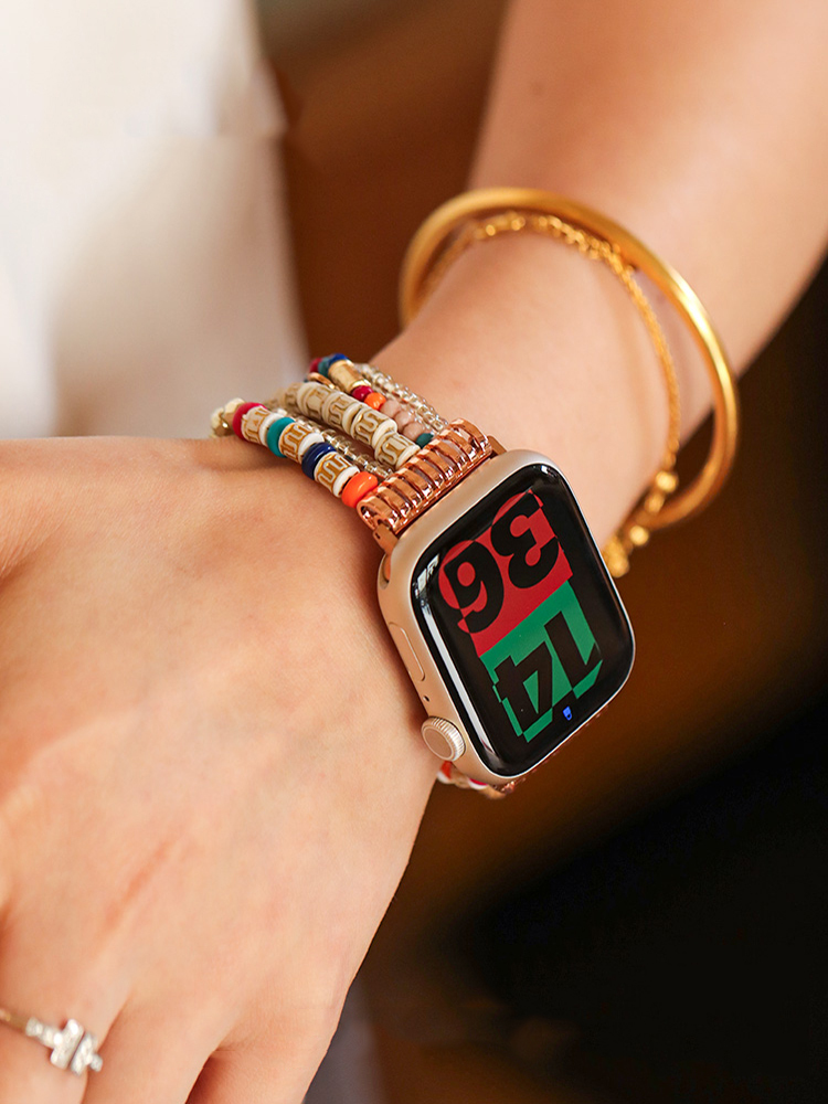 5 Chain Bohemian Natural Stone Handwoven Band