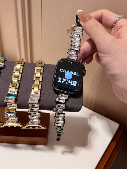 Irregular Colored Zircon Stainless Steel Band