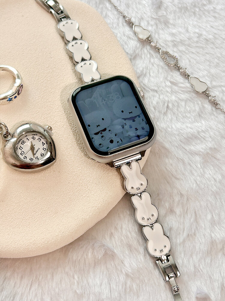 Cute Bunny Stainless Steel Band for Apple Watch