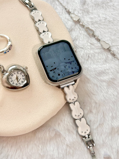 Cute Bunny Stainless Steel Band for Apple Watch