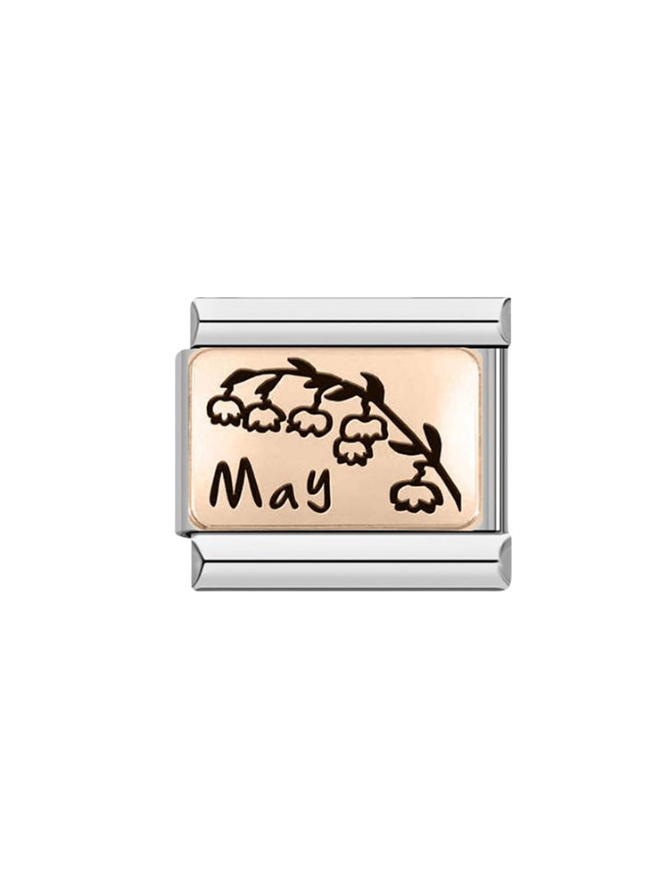 Birthday Flowers Rose Gold Modular Charm