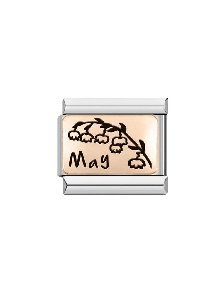 Birthday Flowers Rose Gold Modular Charm