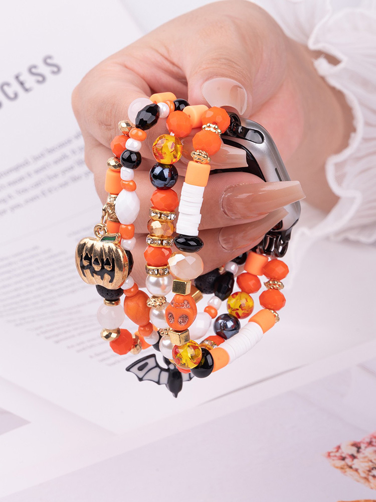 Halloween Four-Row Beaded Woven Band