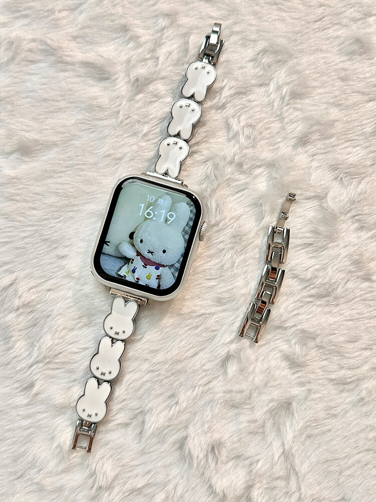 Cute Bunny Stainless Steel Band for Apple Watch-Tatan Band