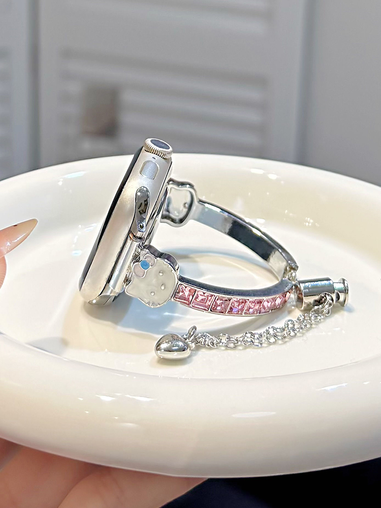 Color Zircon Kitty Metal Band for Apple Watch