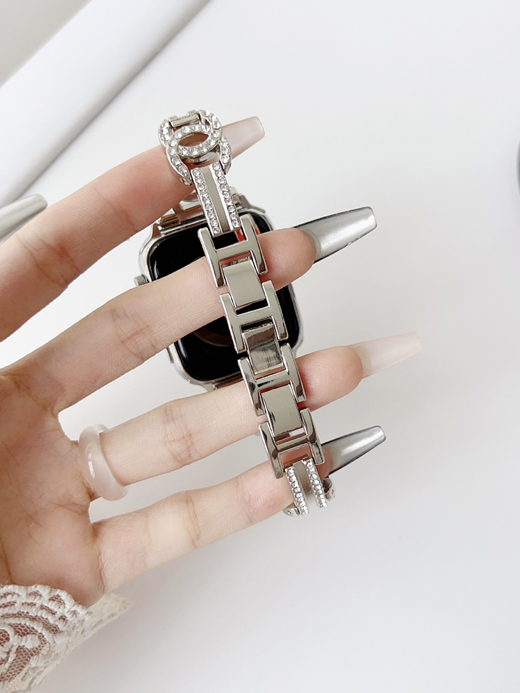 Diamond-studded Double C Stainless Steel Band