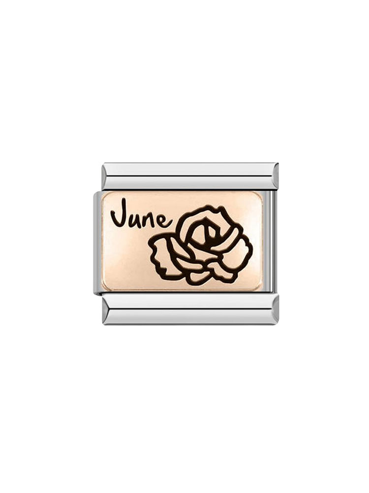 Birthday Flowers Rose Gold Modular Charm