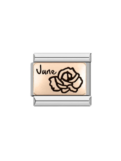 Birthday Flowers Rose Gold Modular Charm