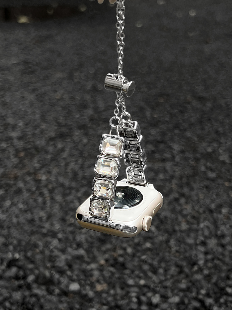 Colorful Square Diamonds Bracelet Stainless Steel Band