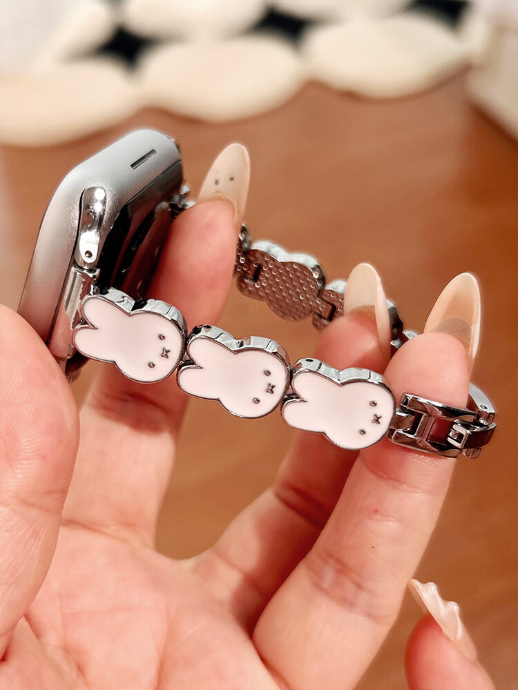 Cute Bunny Stainless Steel Band for Apple Watch