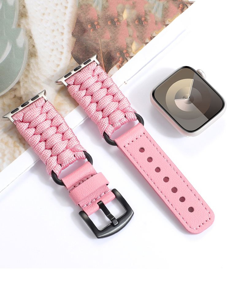 Paracord Braiding Leather Band for Apple Watch