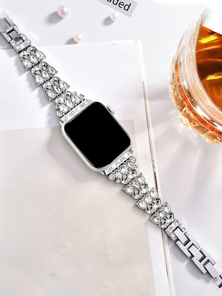 Luxury Teardrop Diamond Metal Band for Apple Watch
