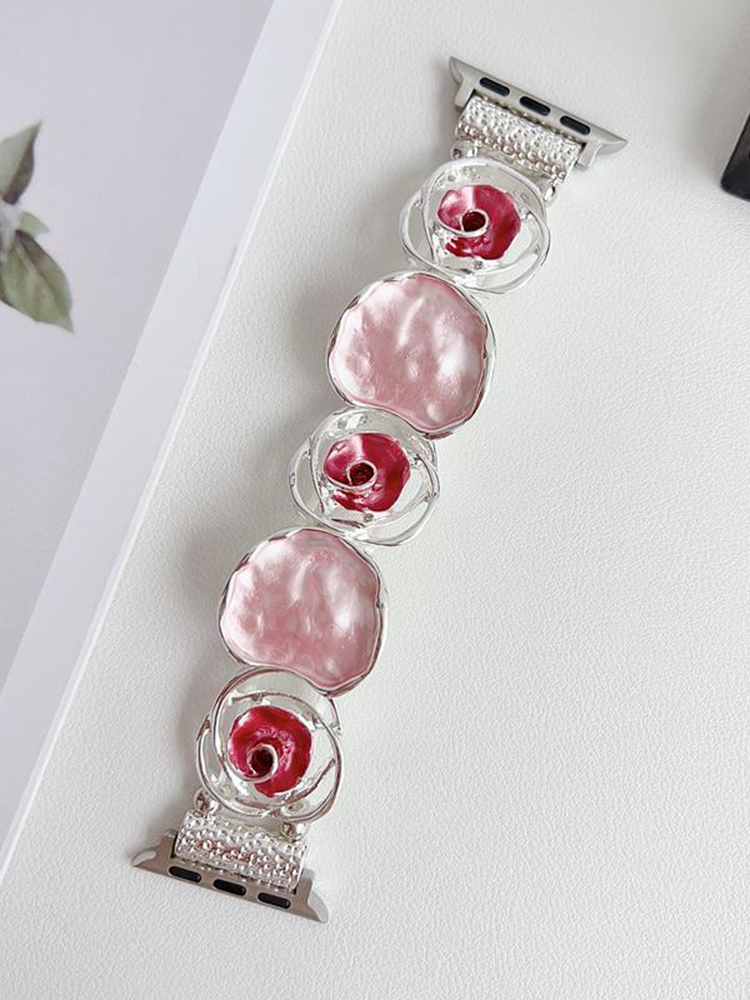 Rose Hollow Stitching Stainless Steel Band