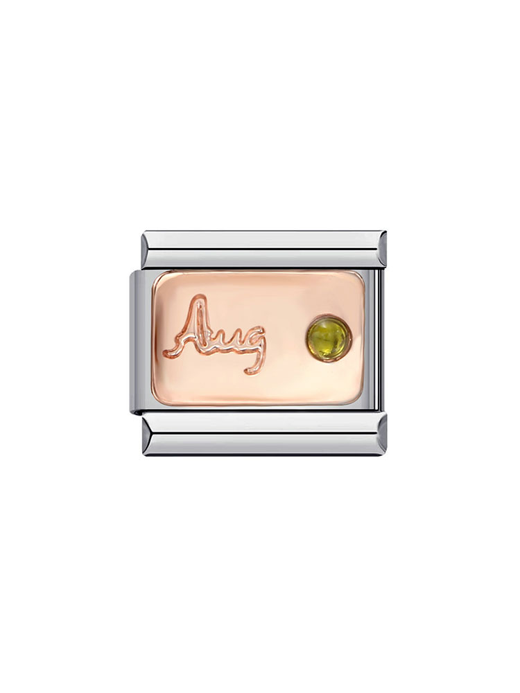 Month Birthday Birthstone Rose Gold Modular Charm