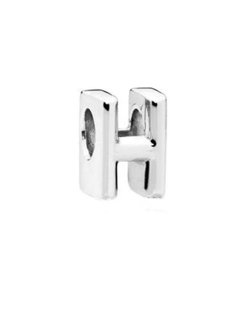 Silver English Capital Letters Alloy Beads