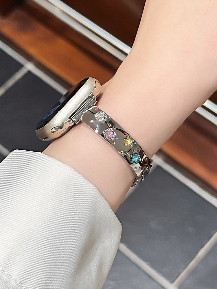 Colored Star Diamonds Bracelet Stainless Steel Band for Apple Watch