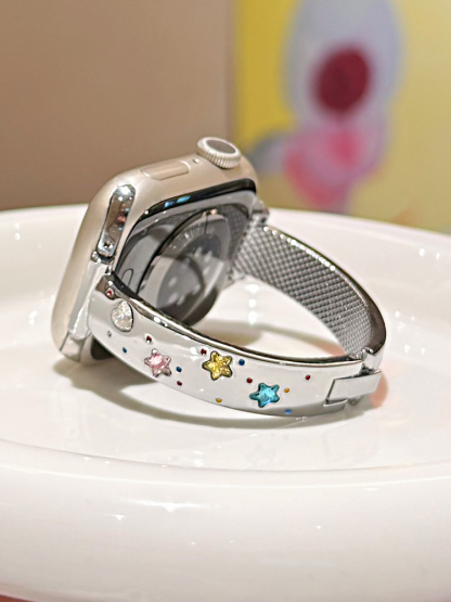 Colored Star Diamonds Bracelet Stainless Steel Band for Apple Watch