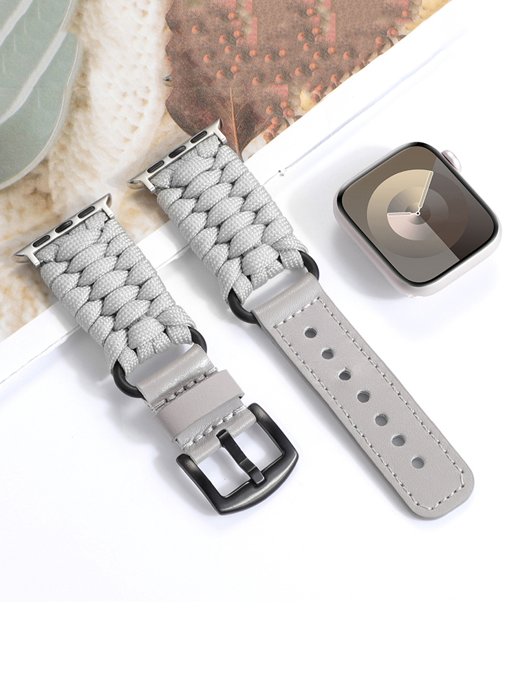 Paracord Braiding Leather Band for Apple Watch