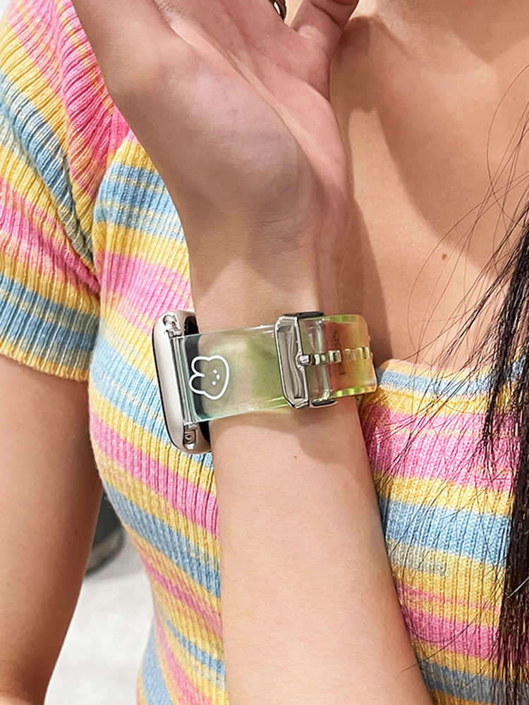 Luck Cute Rabbit Rainbow Silicone Band