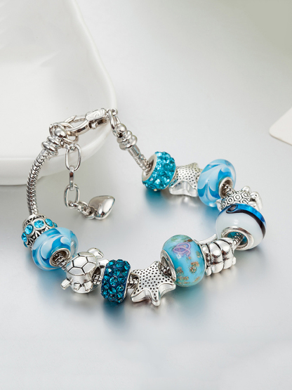 Yearning for the Ocean Beaded Bracelet Stainless Steel Band