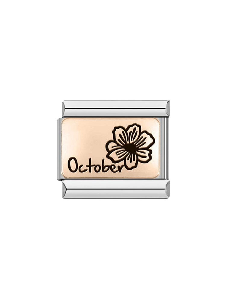 Birthday Flowers Rose Gold Modular Charm