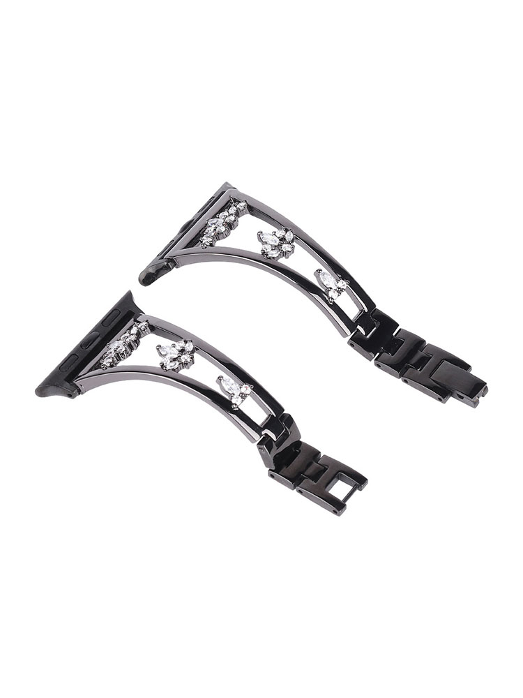 Flower Hollow Diamond Metal Apple Watch Band - Tatanband