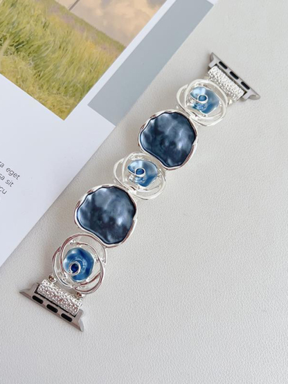 Rose Hollow Stitching Stainless Steel Band